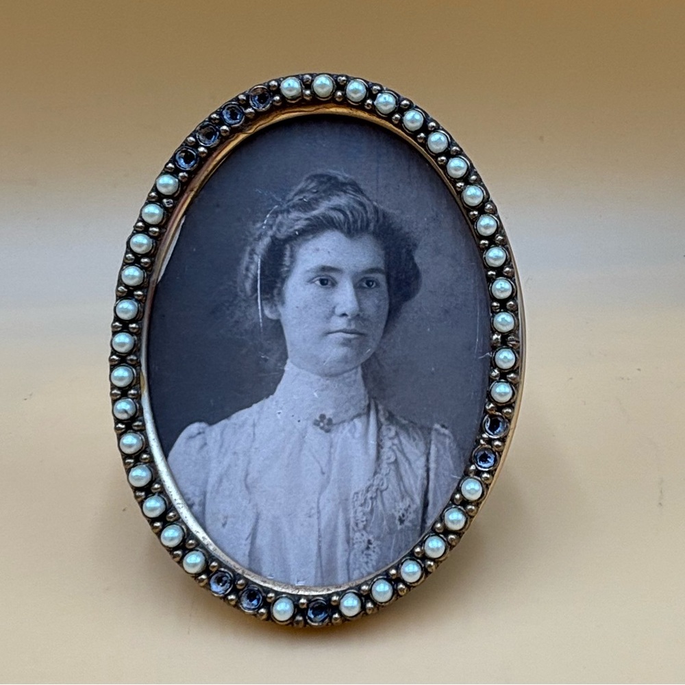 Antique heirloom photograph of lady, Halloween
